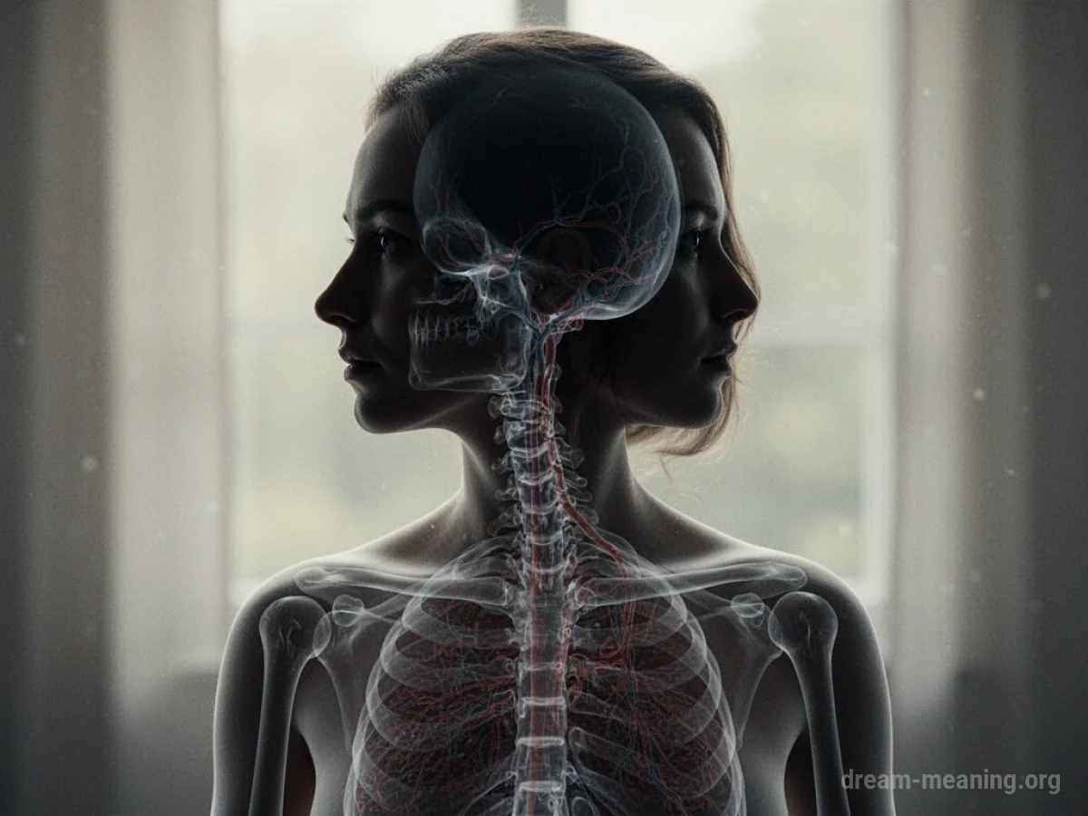 A person's silhouette where the outer layer appears thin and somewhat see-through.