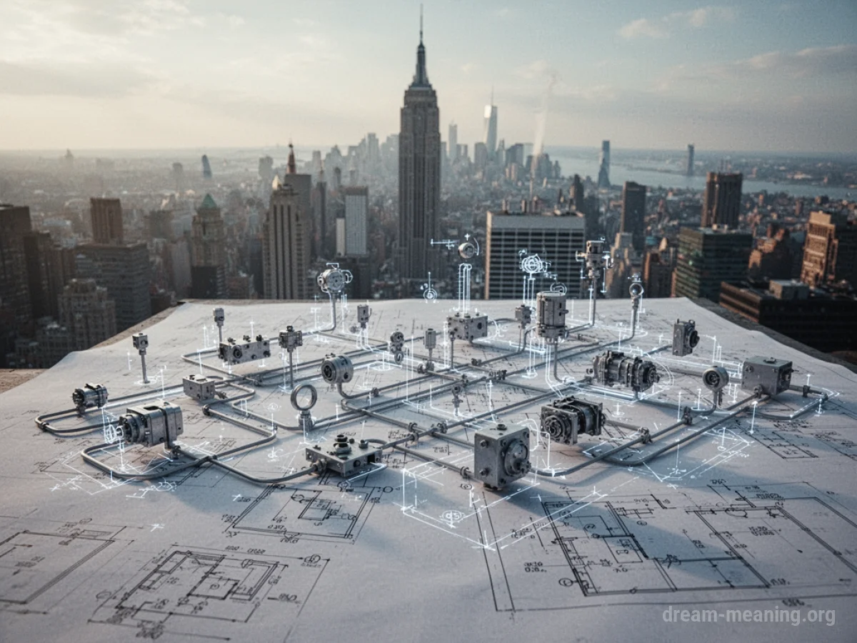 A blueprint showing a new system being integrated into an existing structure.
