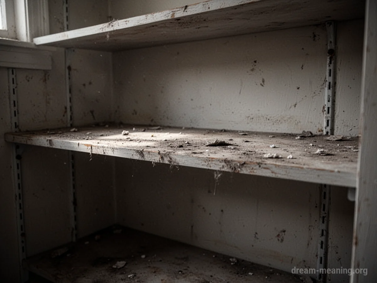An empty pantry with one shelf.