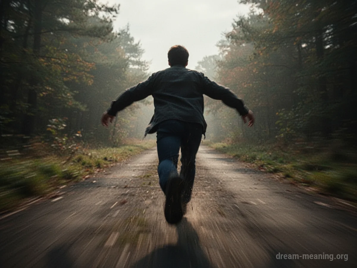 Silhouette of a person being pulled swiftly along a blurred path.