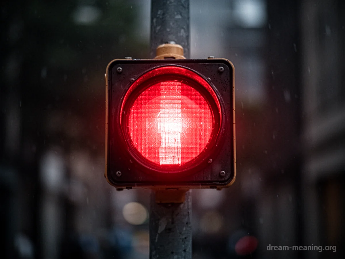 A red traffic signal light illuminated.