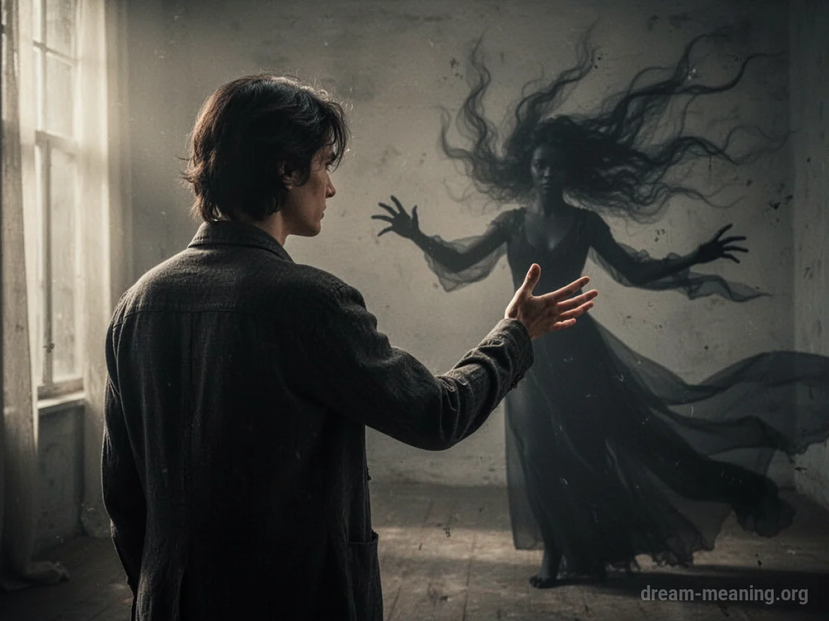 A silhouetted figure recoils from an outstretched hand.