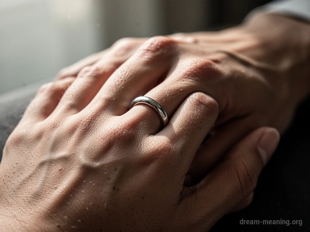 A hand with a ring on one finger.