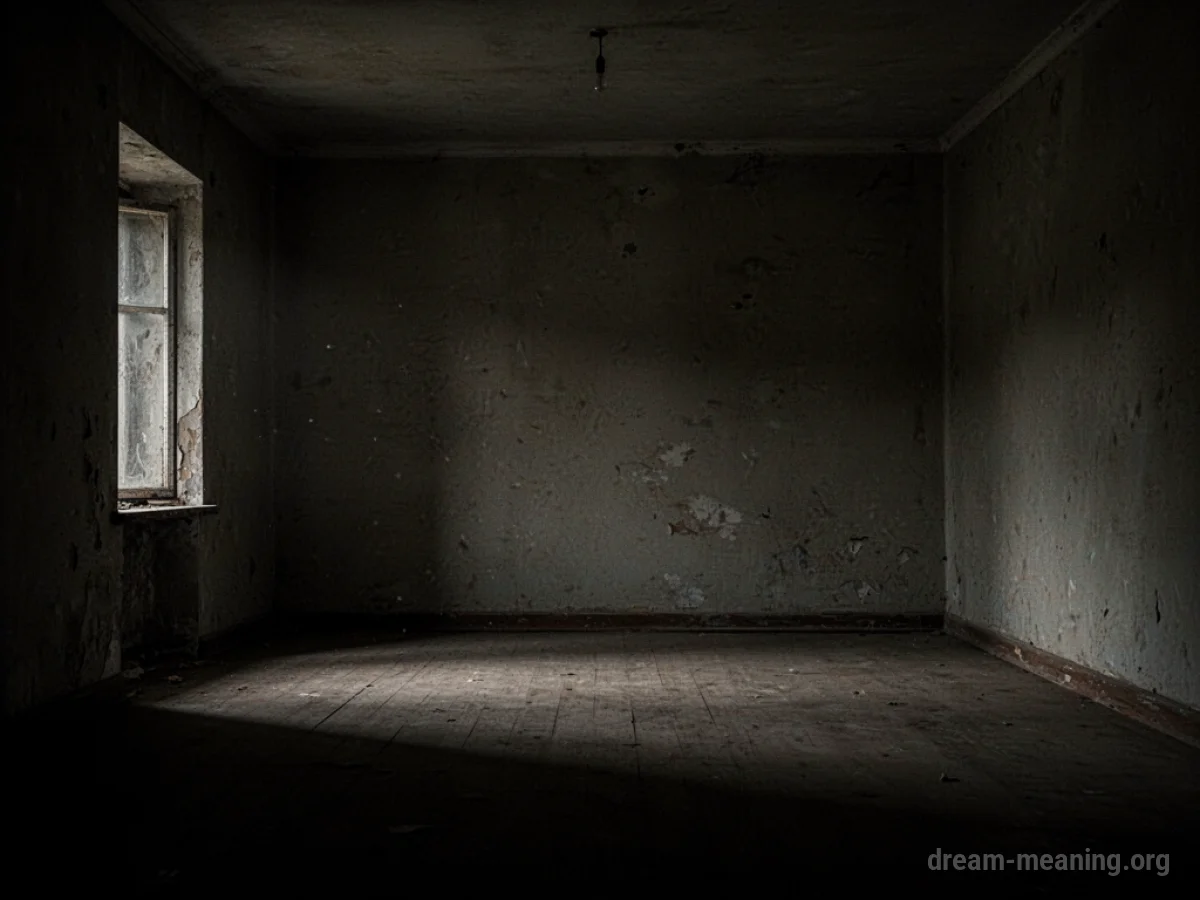 A dark room with shadows.