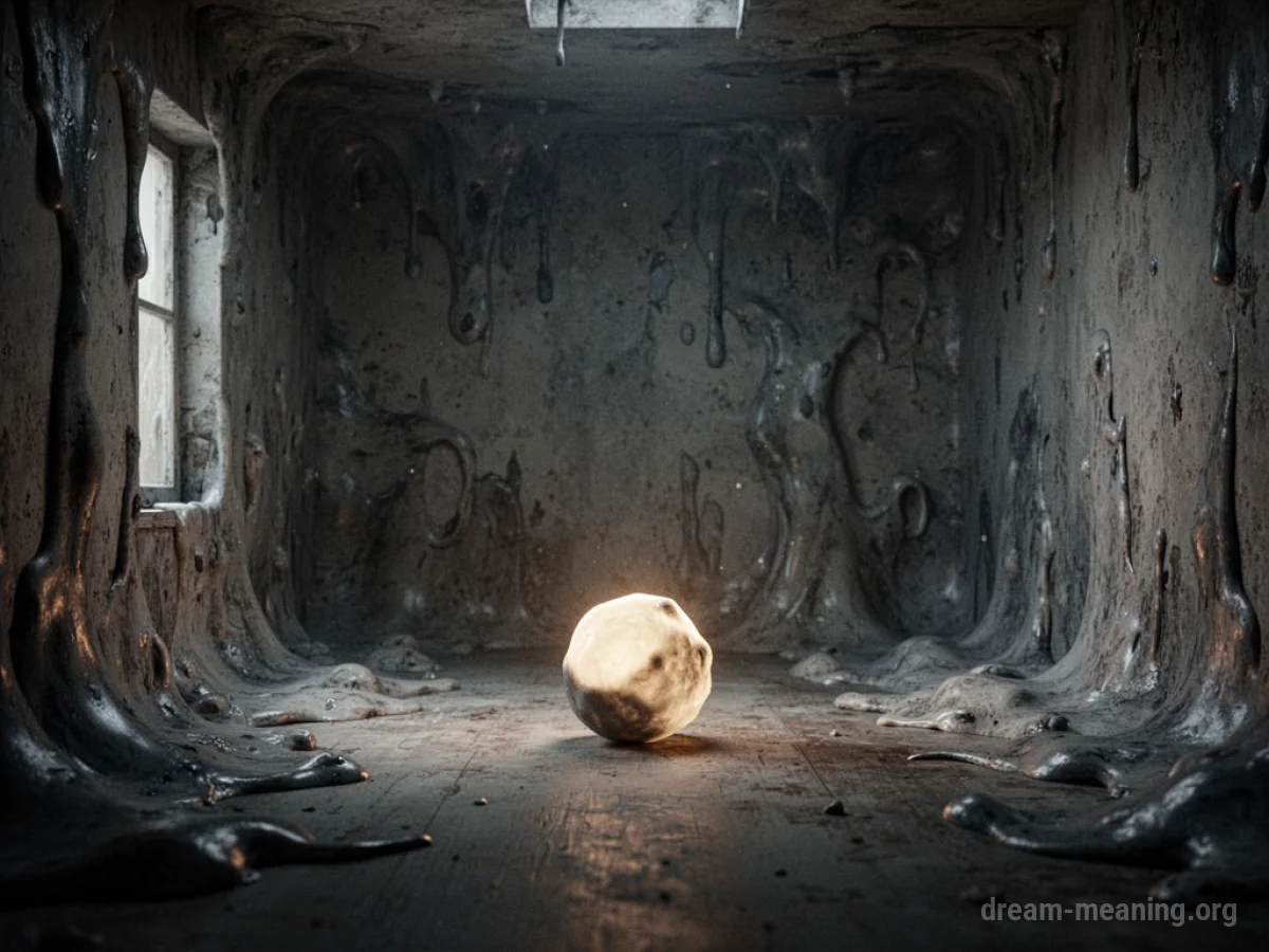 A room with walls that are visibly warping and changing shape.