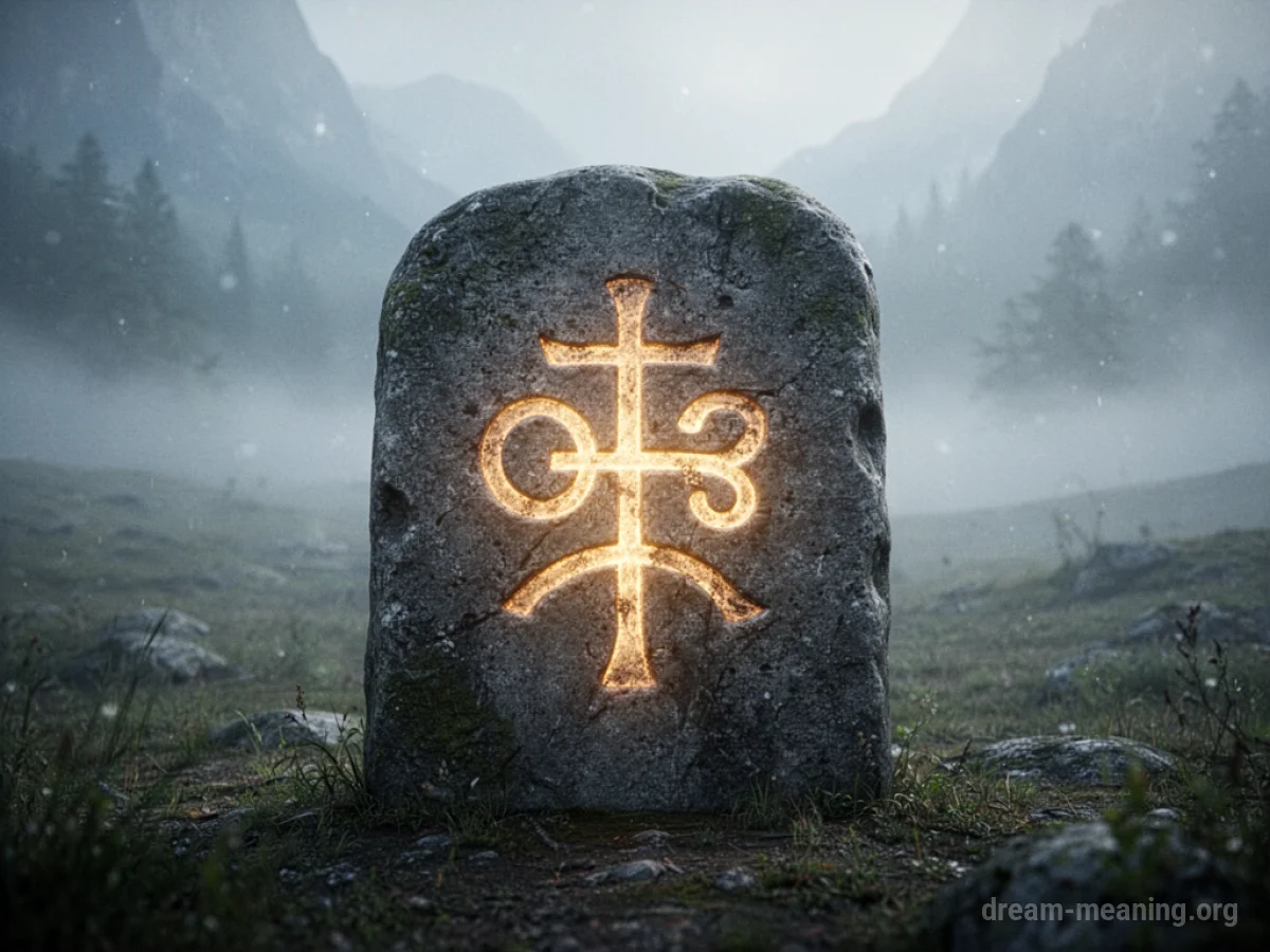 An ancient, glowing symbol carved into stone.