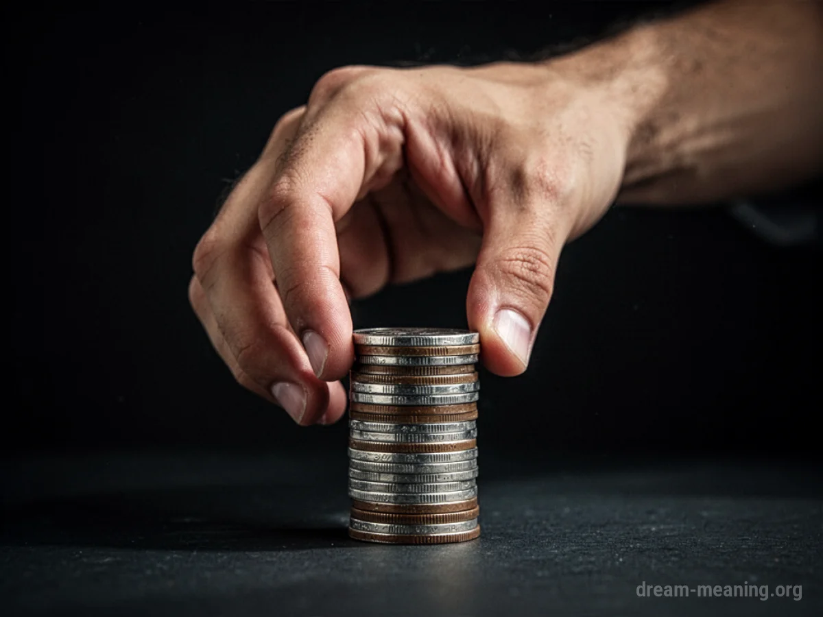 A hand reaching for coins that are just out of reach.