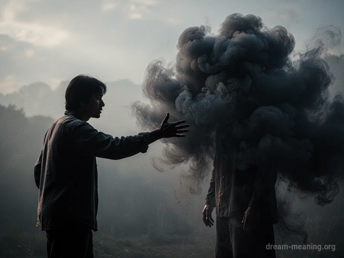 Silhouette of a hand reaching towards another figure emerging from darkness.