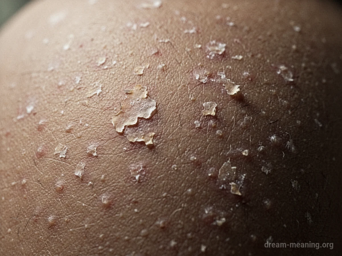 Close-up texture of dry, slightly peeling skin.