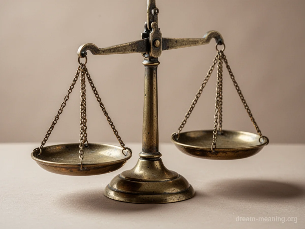 A close-up of a balanced scale.
