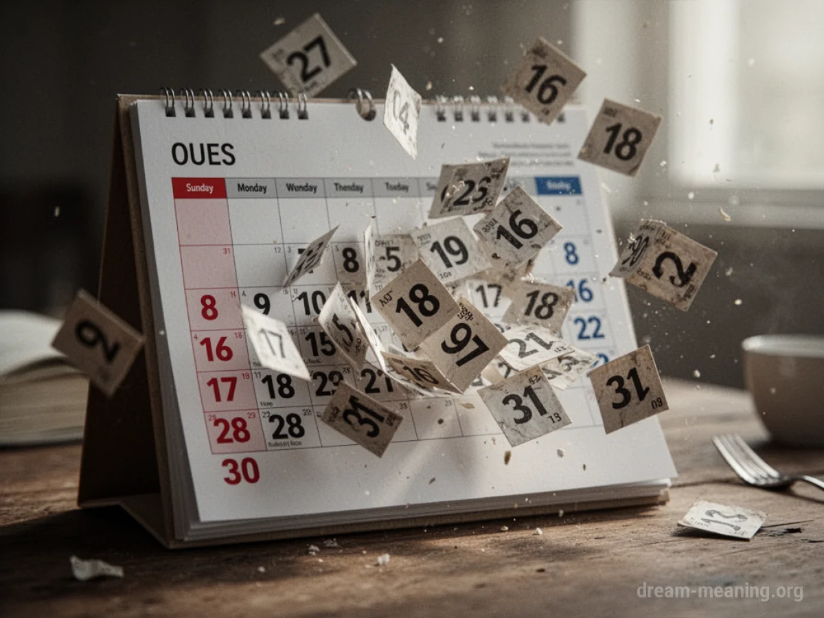 A calendar with dates in motion.