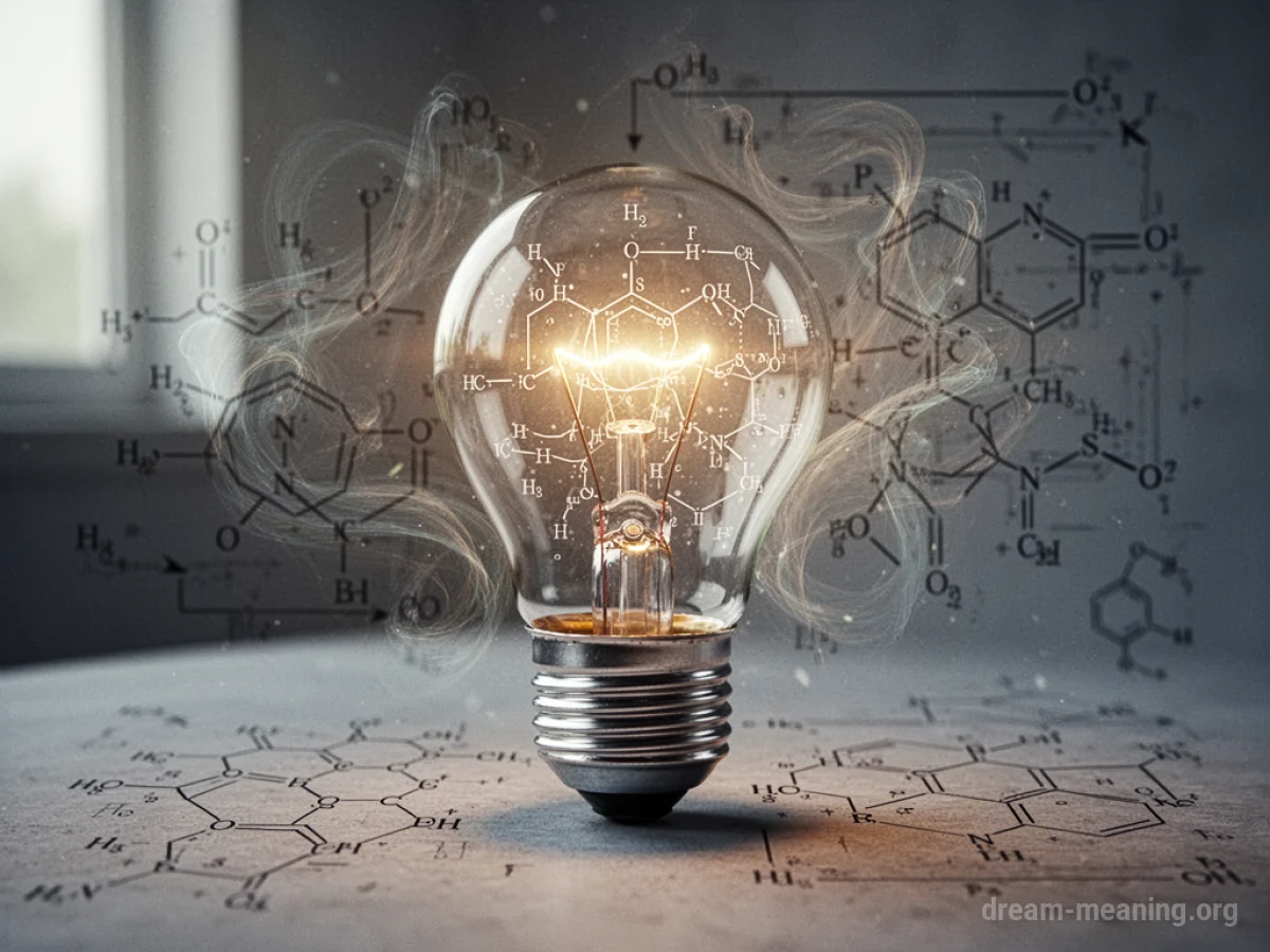 A glowing lightbulb superimposed over a complex scientific schematic.