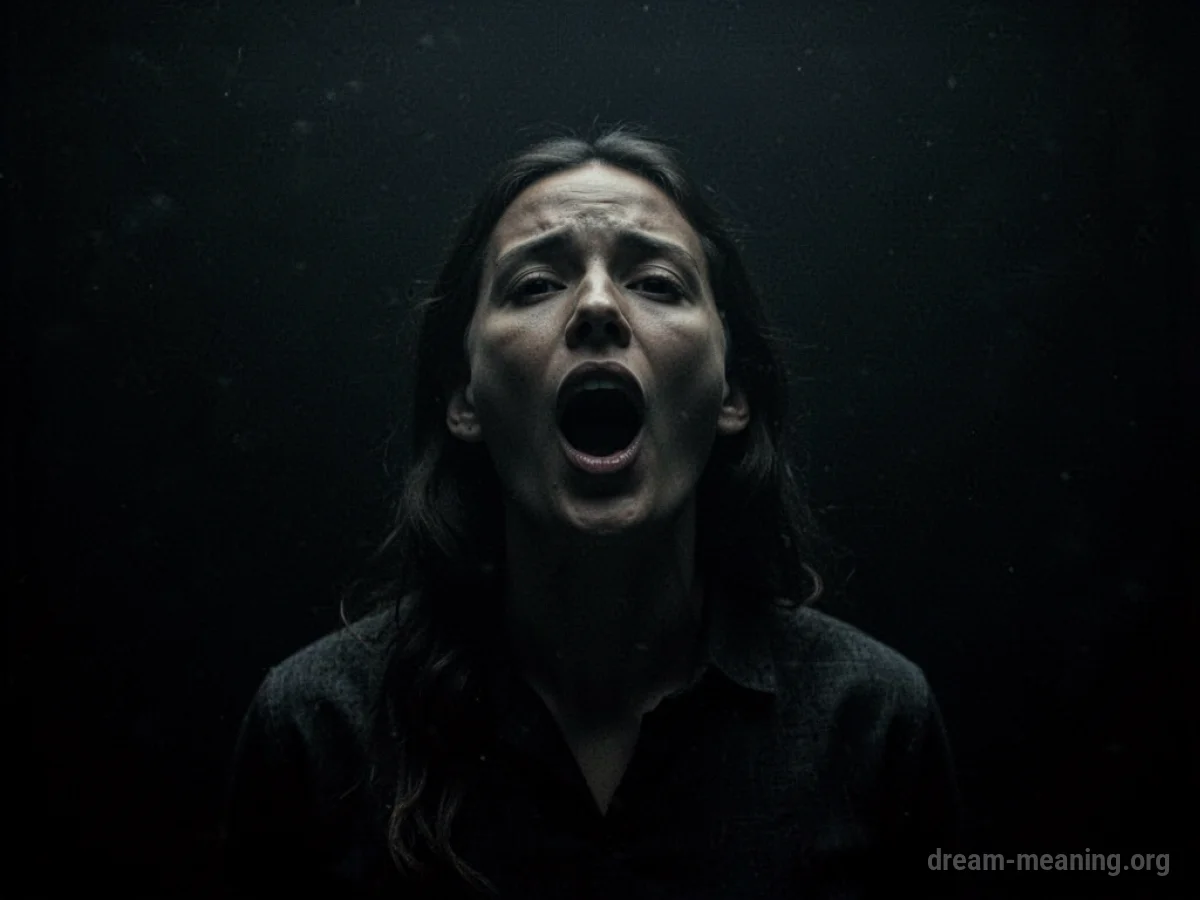 Silhouette of a person screaming in a dark void.