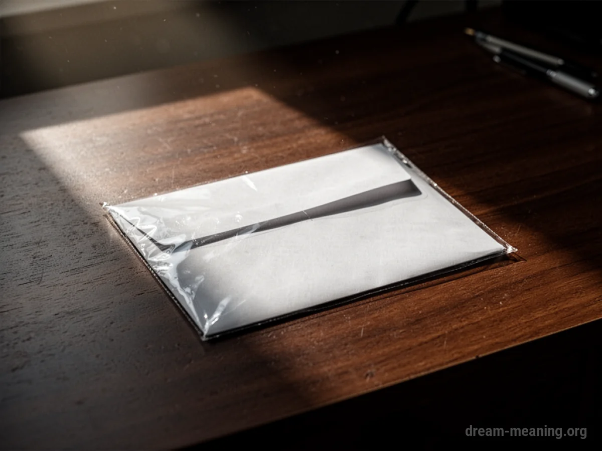 A sealed envelope on a desk.