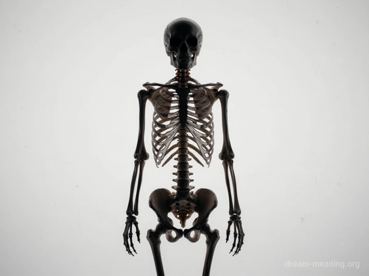Silhouette of a skeleton.