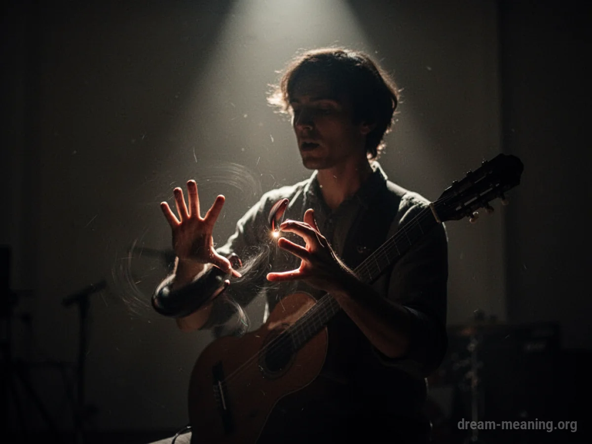 Silhouette of a person's hands expertly performing a task.