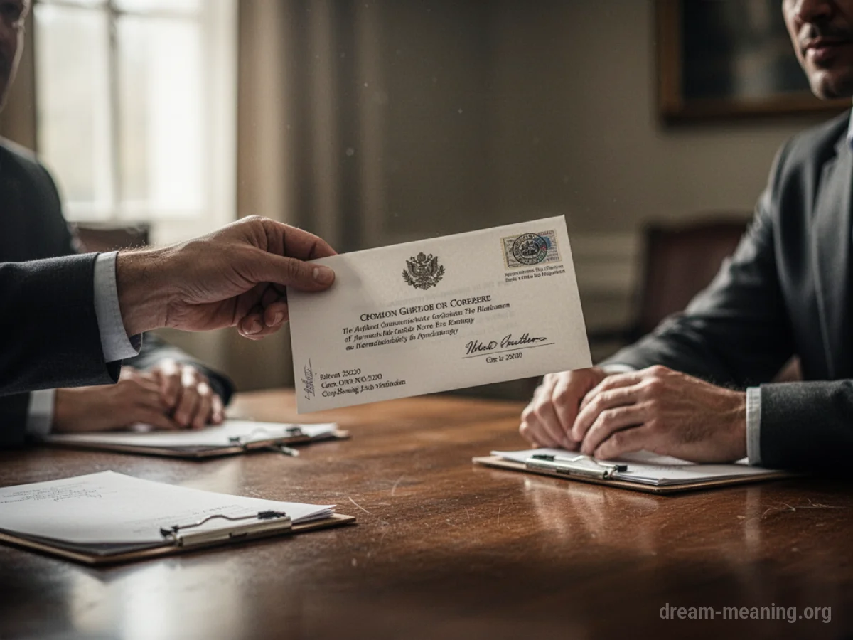 A hand holding out a document.