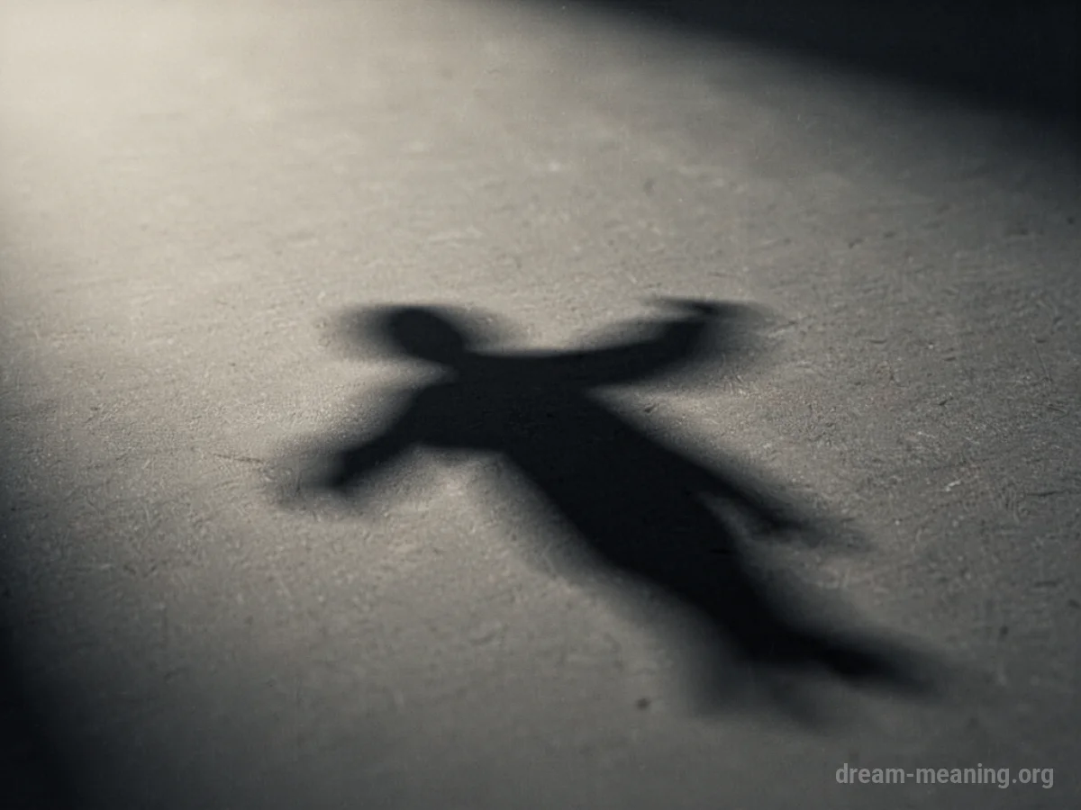 A faint shadow on a flat surface without a discernible origin.