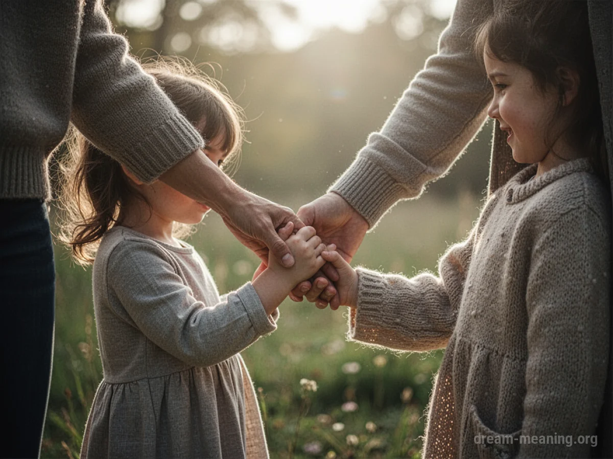 A parent's hands holding a child's small hand.