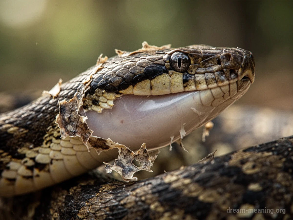 A snake's old skin peeling off.