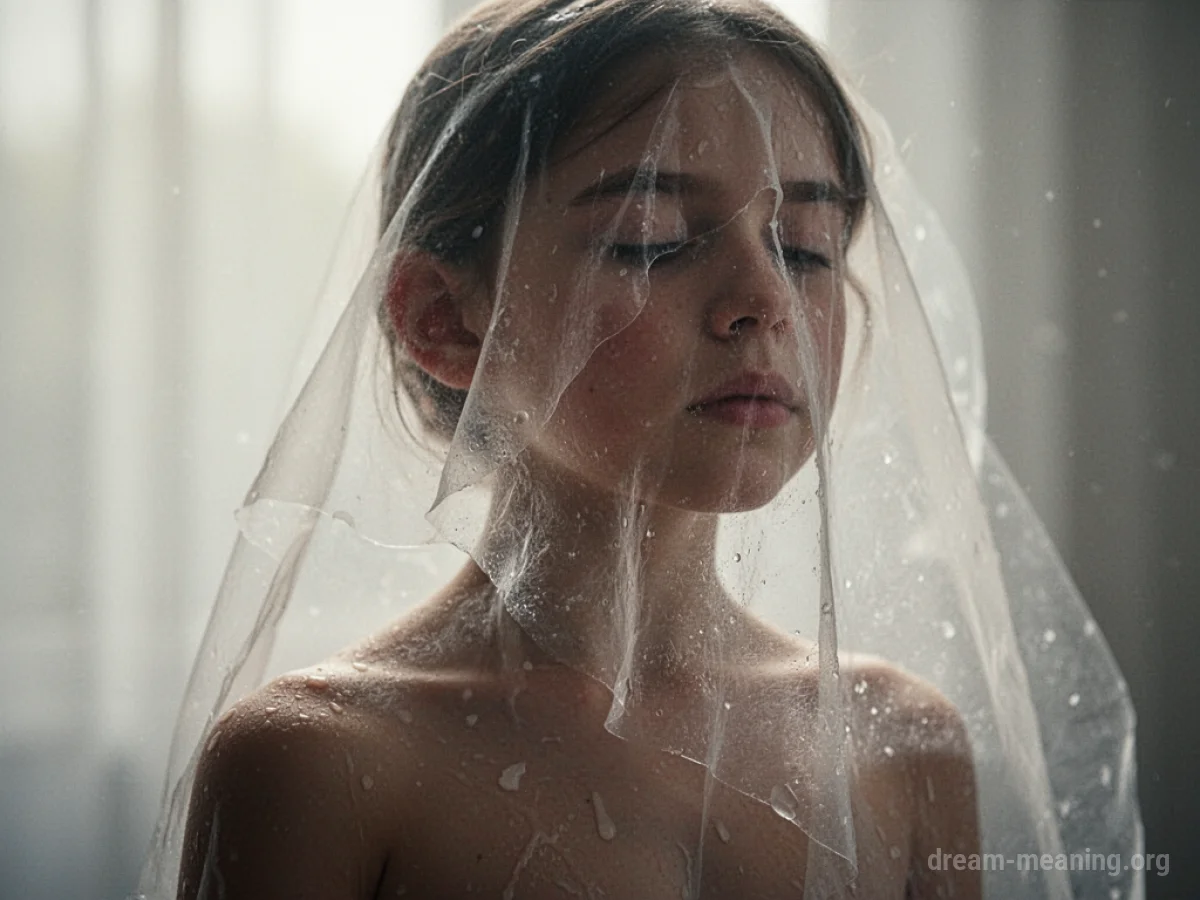 A transparent layer of skin detaching from a figure.
