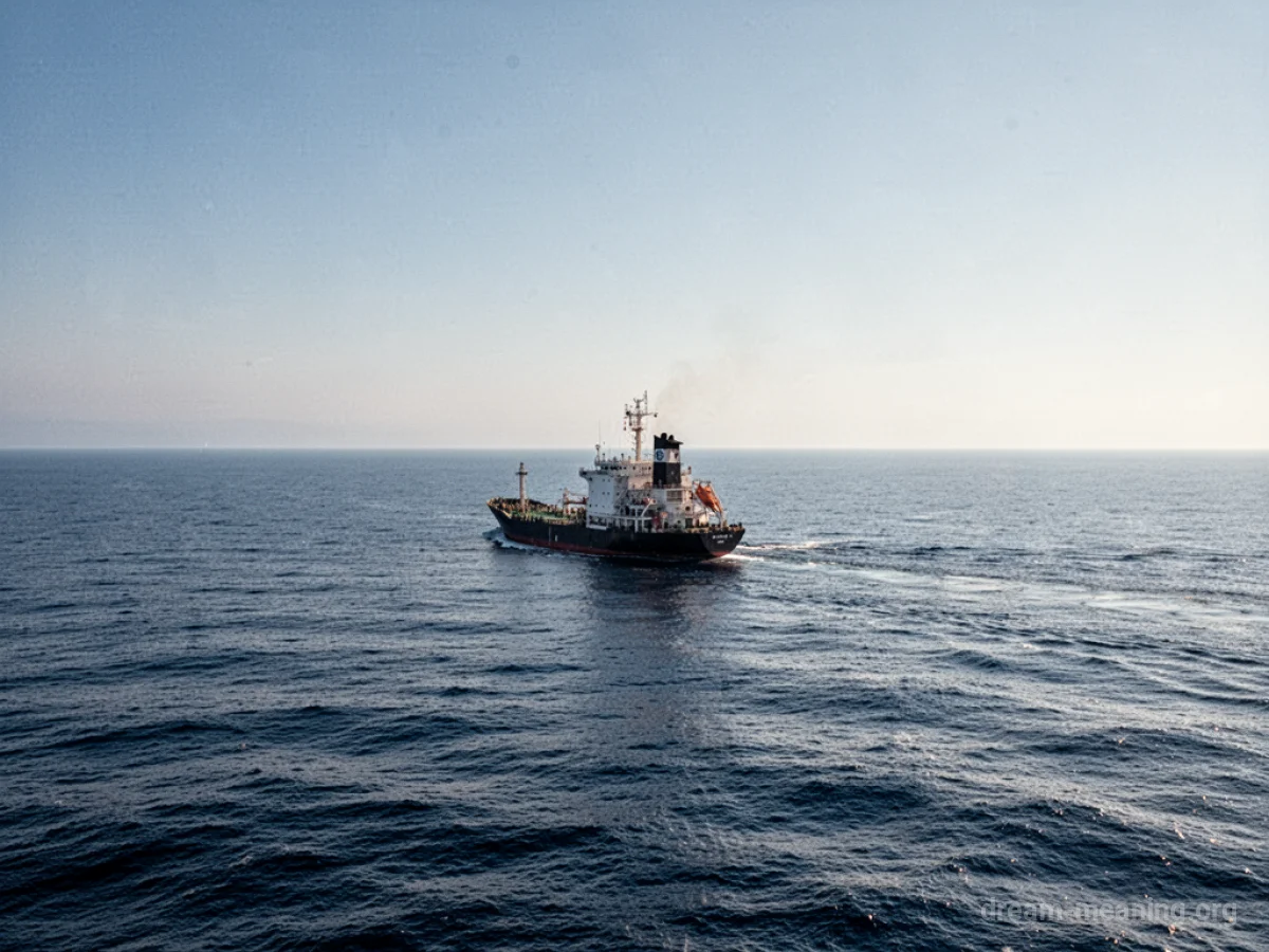 A single ship on the ocean.