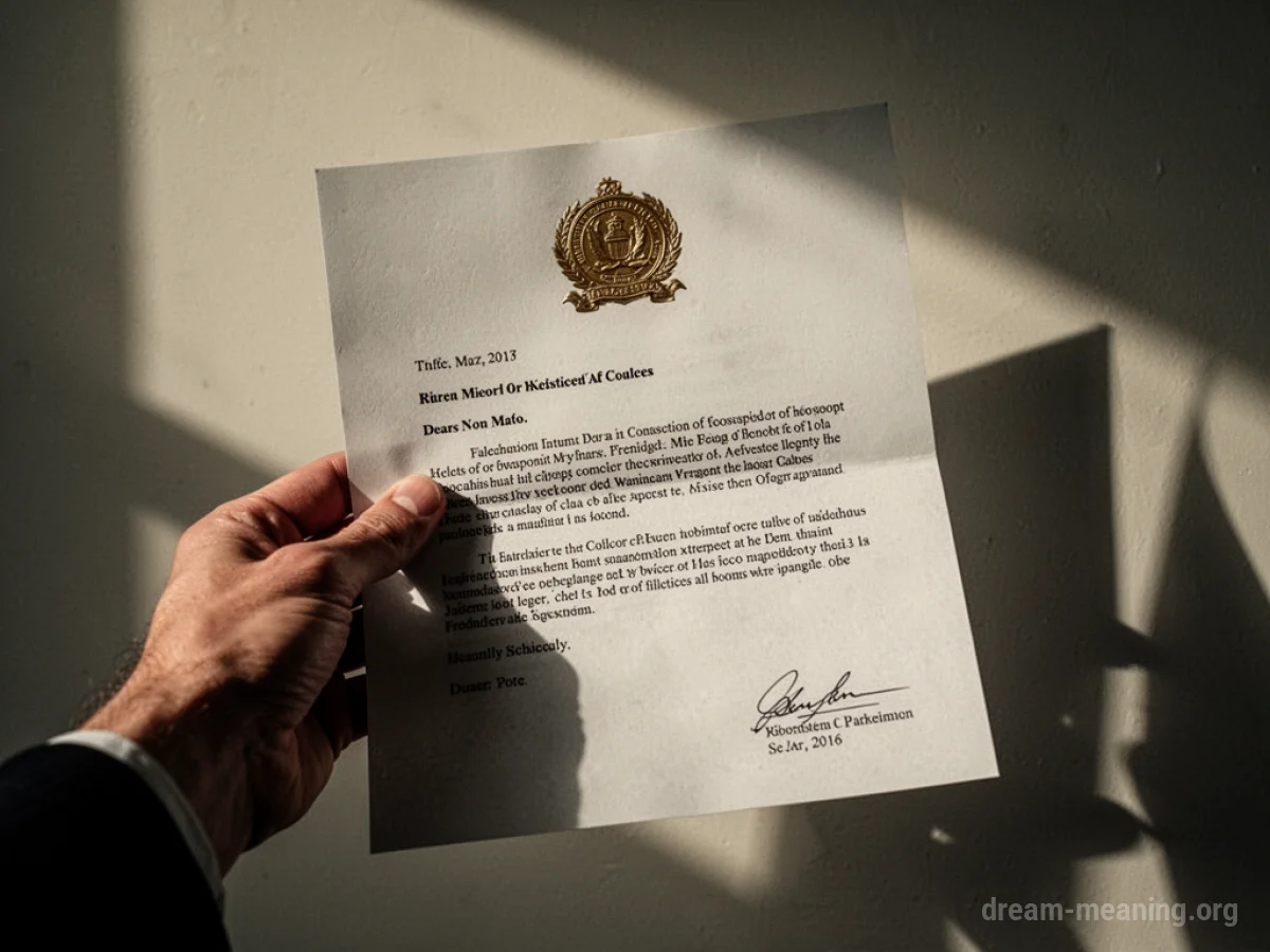 A hand holds a sealed envelope casting a shadow.