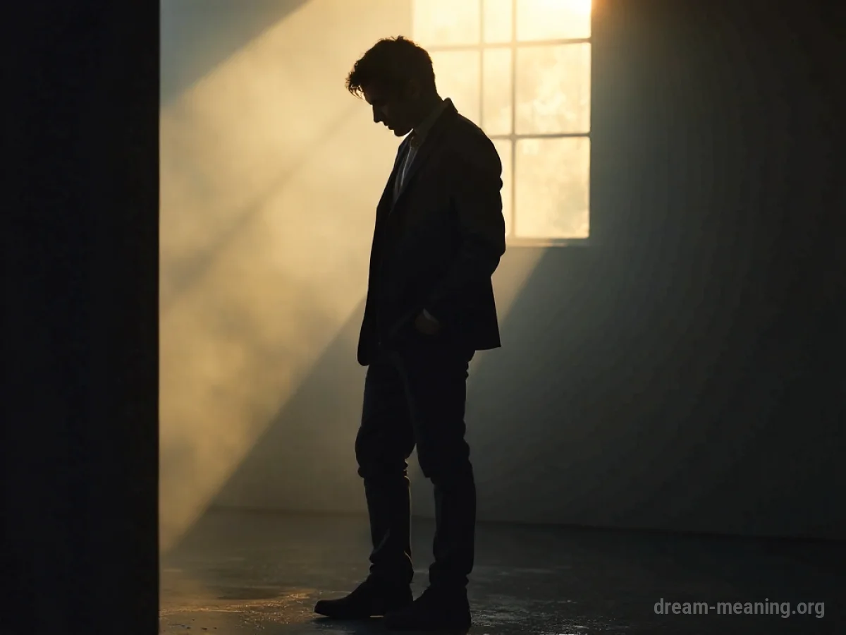 Silhouette of a person from behind with a subtle shadow.