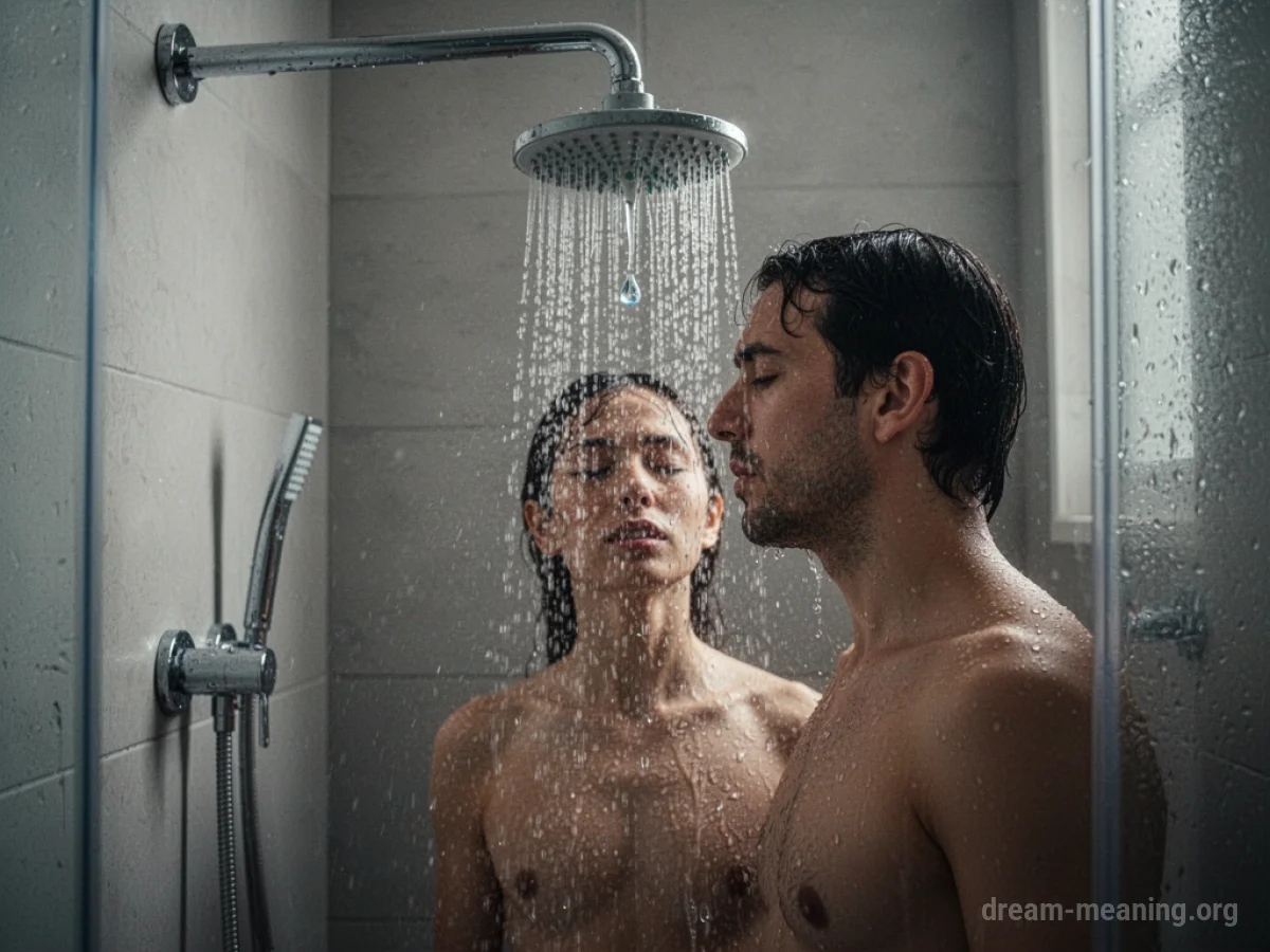 A showerhead with no water flowing.