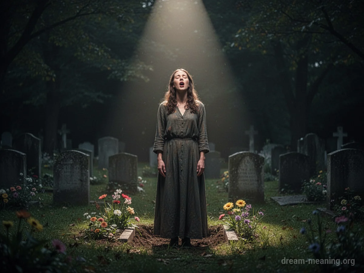 A person singing alone at a funeral service.
