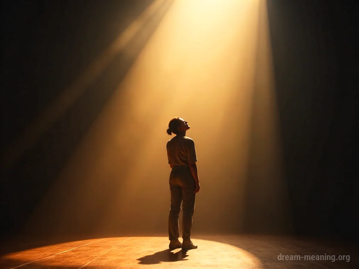 A person with closed eyes and an open mouth, appearing to sing, illuminated by soft light.