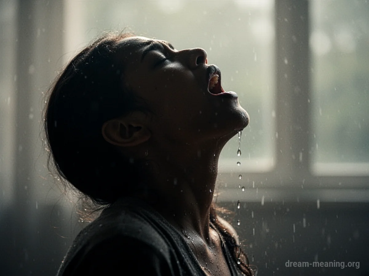 Silhouette of a person singing with tears falling.
