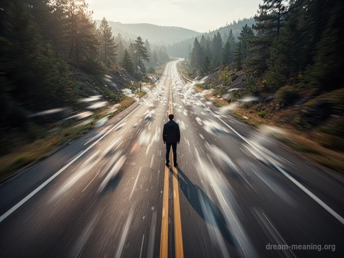 A road ahead that is becoming blurry and indistinct.