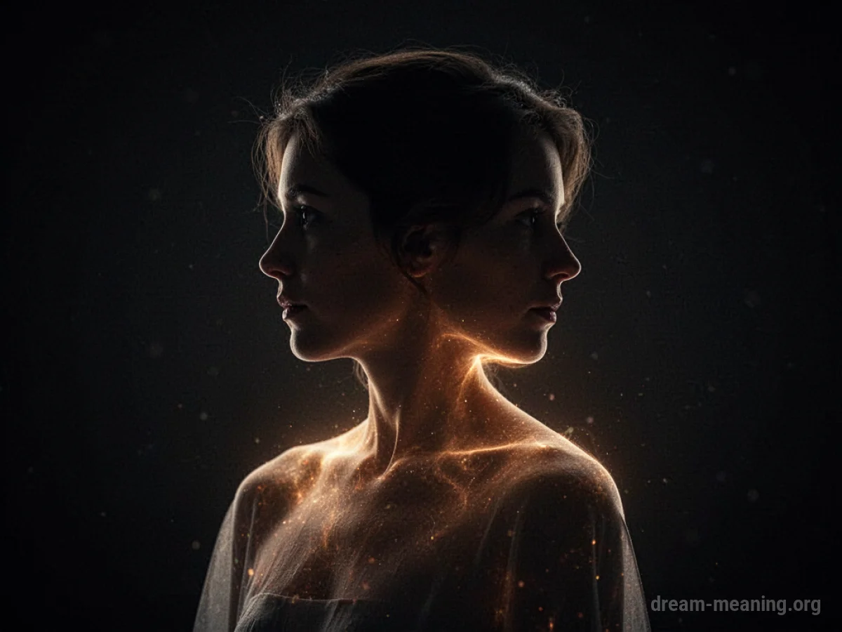 Silhouette of a person with a subtle glow on their skin.