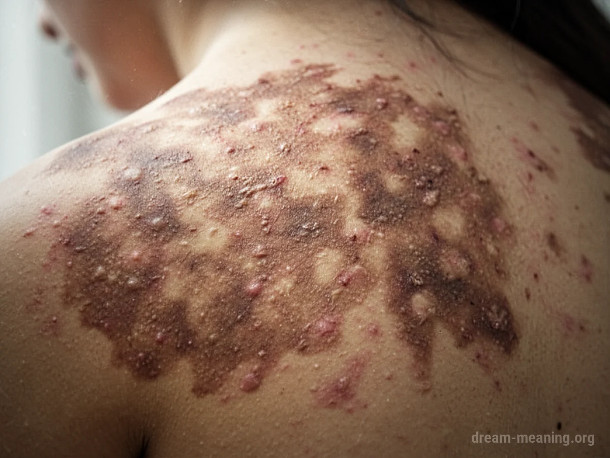 Close-up of skin with a discolored, rough texture.