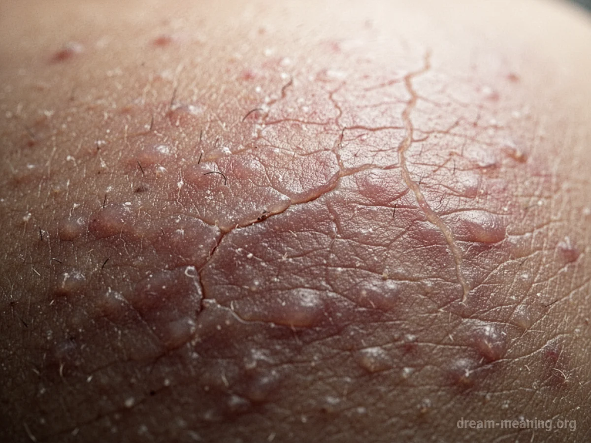 Close-up of skin with a thick, textured surface.