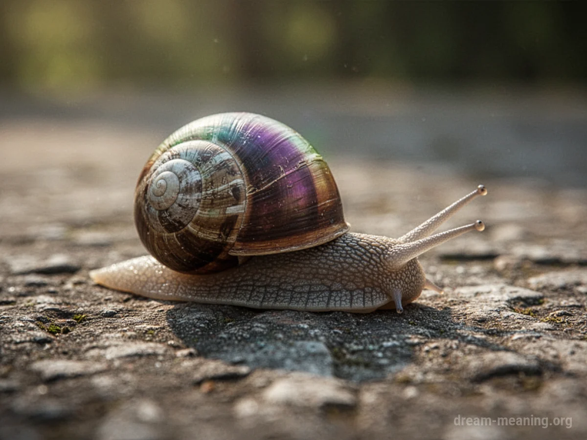 A snail with a shell that displays a gradient of colors.