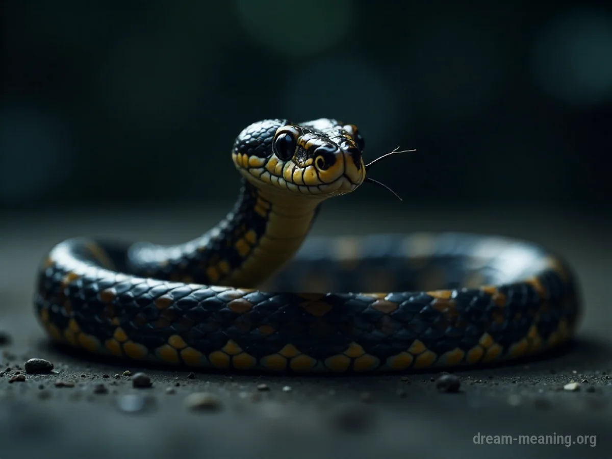 Silhouette of a person near a shadowy snake.