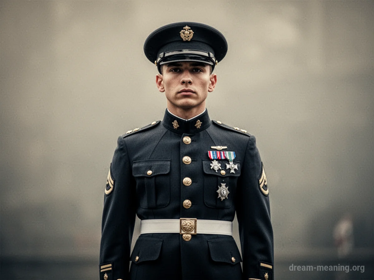 A person wearing a formal military uniform.