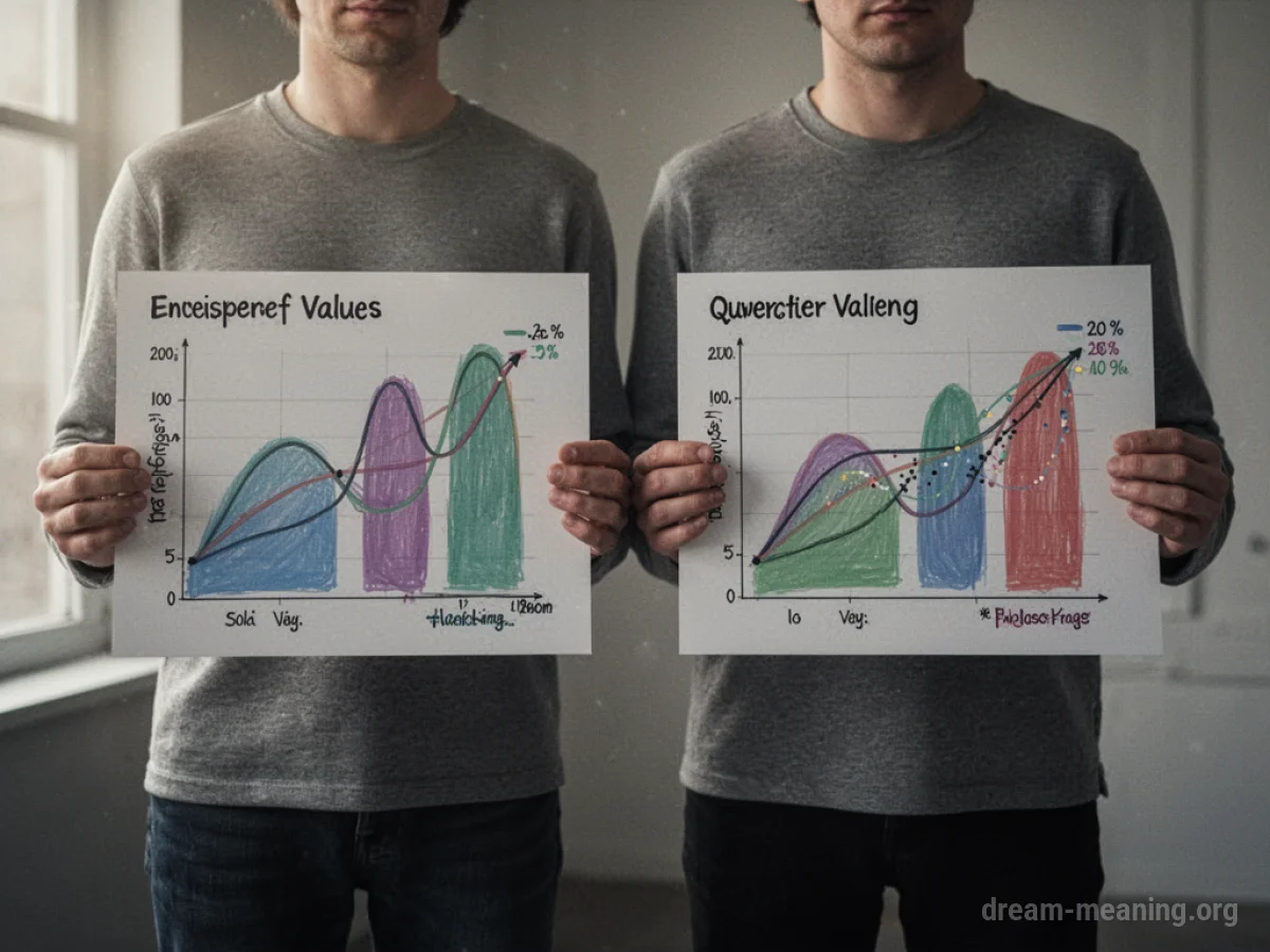 Two silhouetted figures looking at separate comparison charts.
