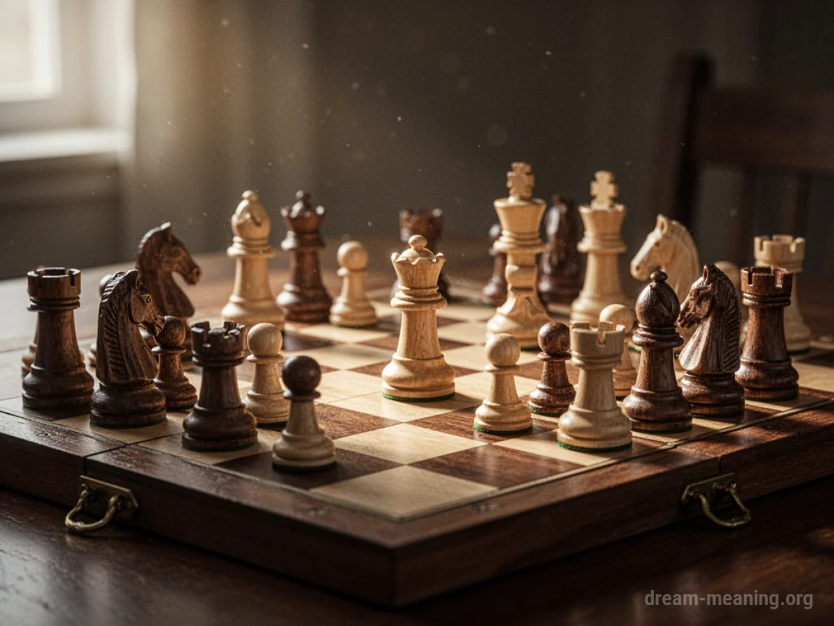 A chess board with a clear winning move.