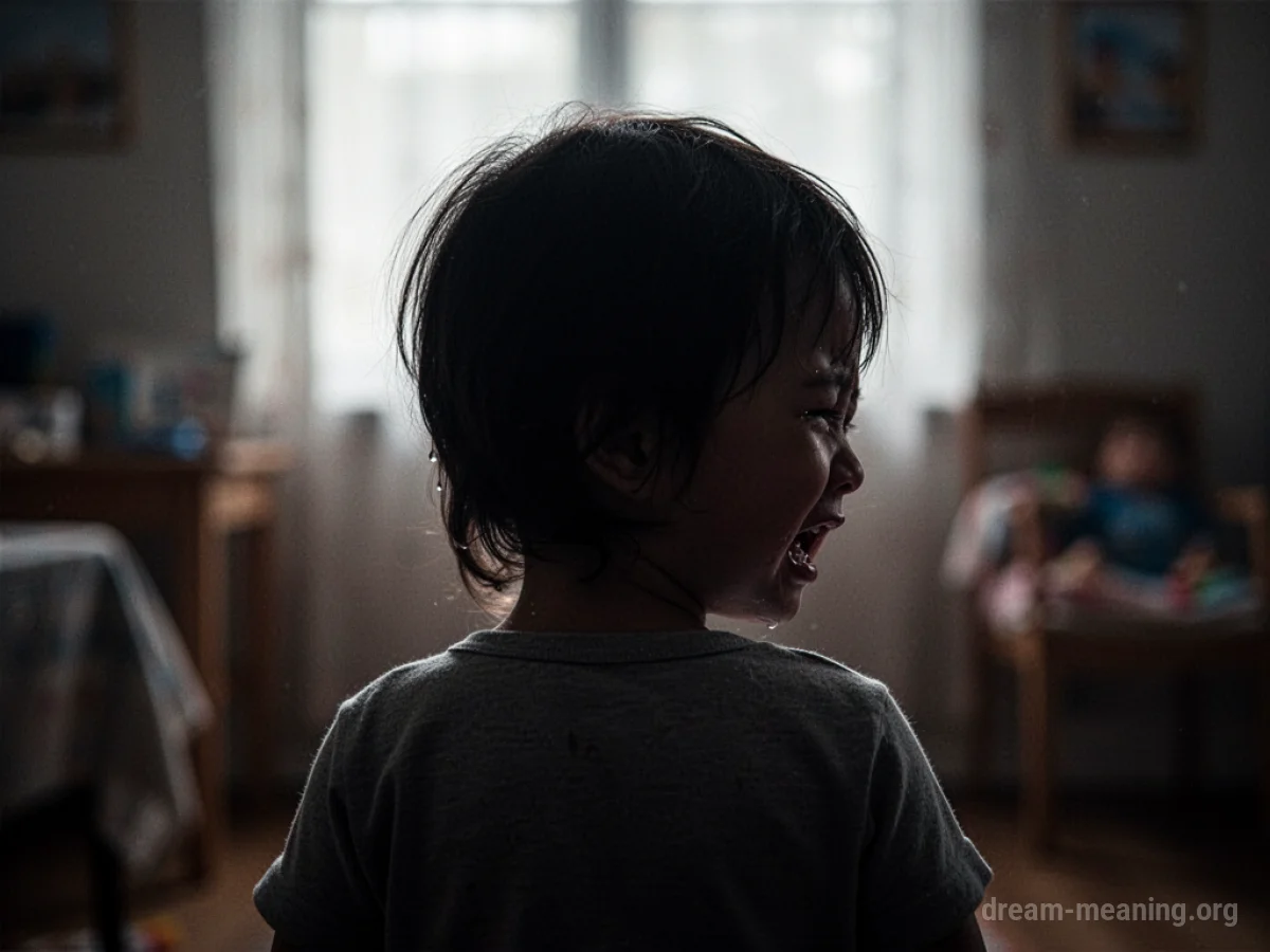 Silhouette of a child crying