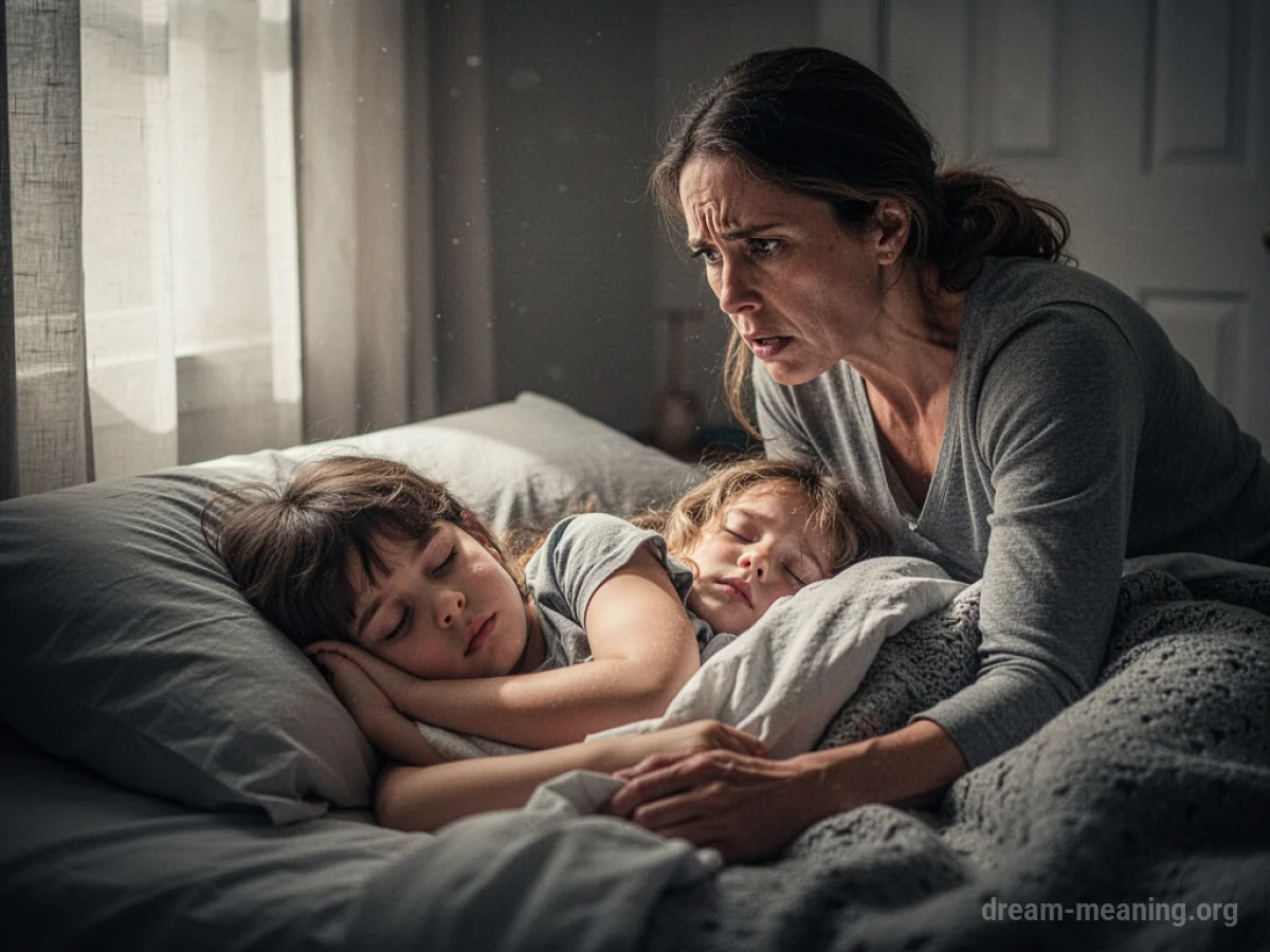 A parent watching over a sleeping child.