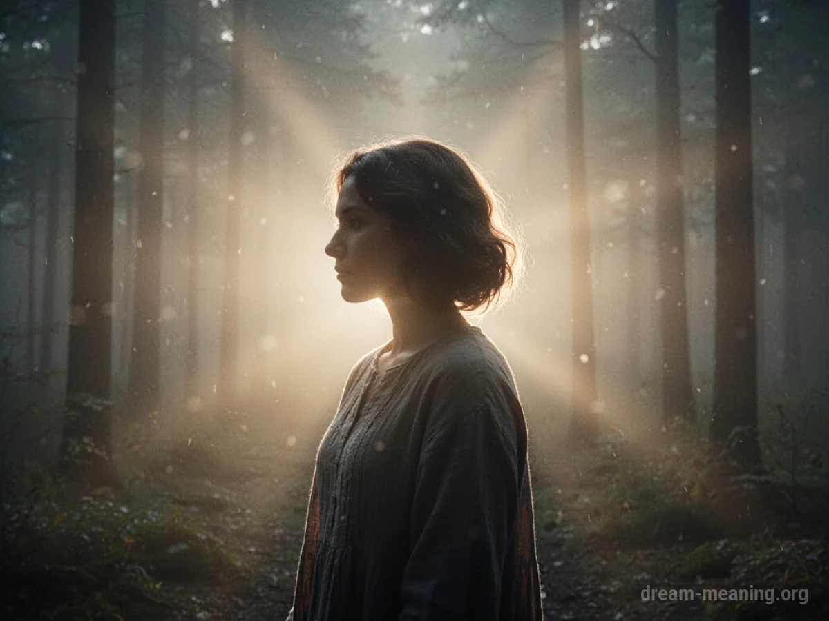 A soft light emanates from a human silhouette.