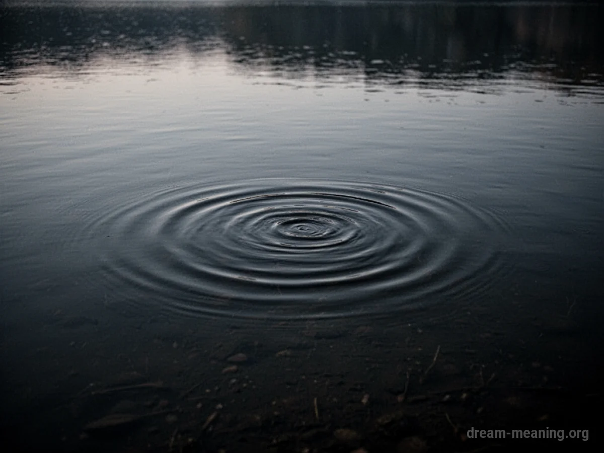 A ripple on dark water with no visible cause.