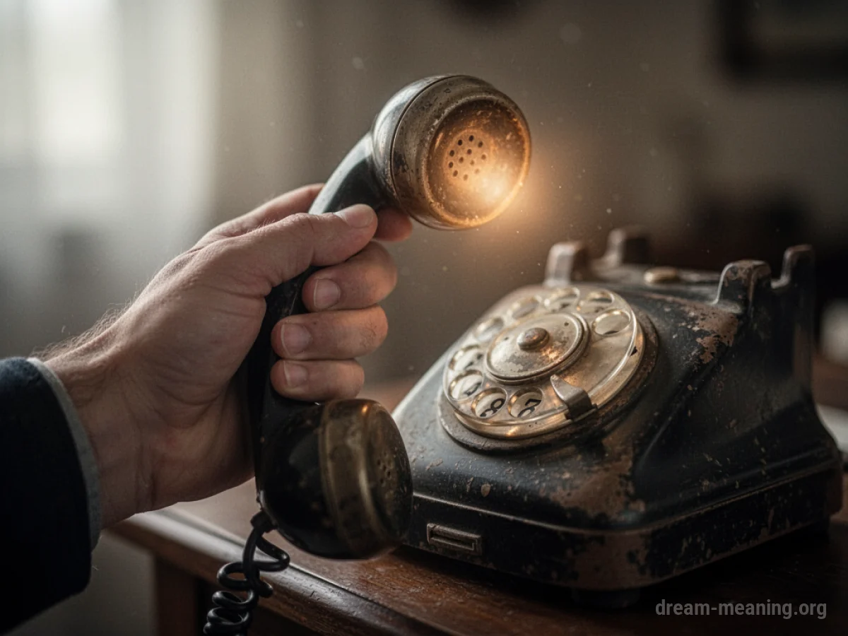 A hand holding a telephone receiver.