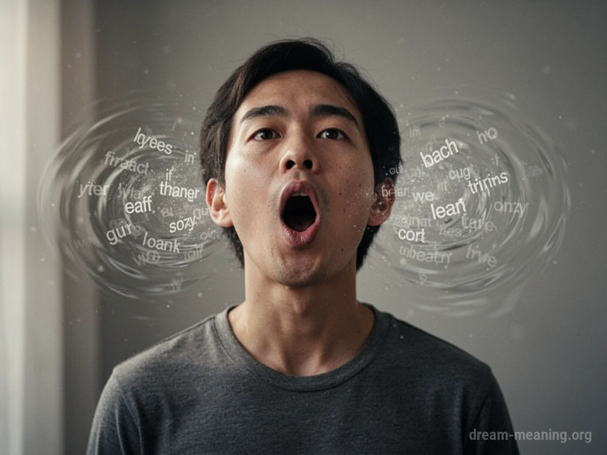 Person standing with mouth open, no sound visualized.