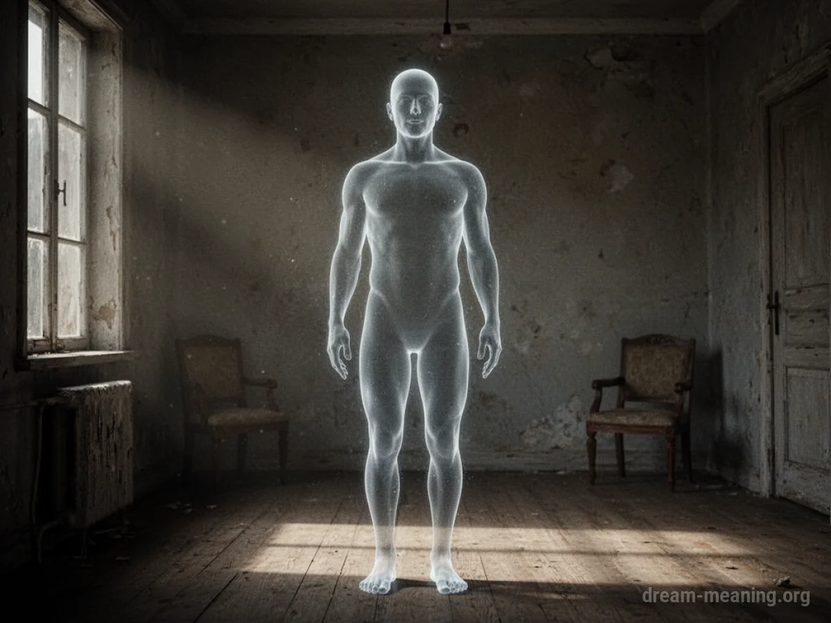 A faint, translucent figure gradually becoming more defined.