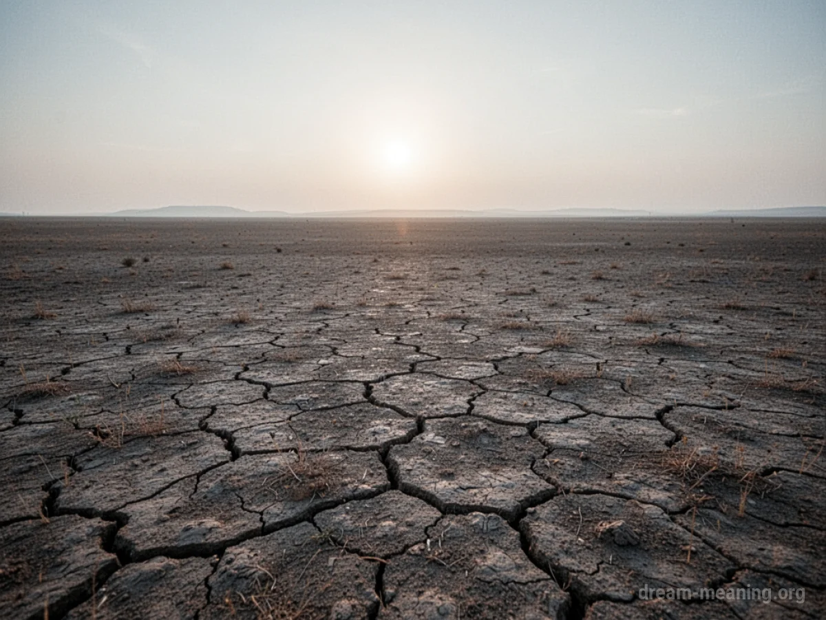 A barren landscape with cracked earth.