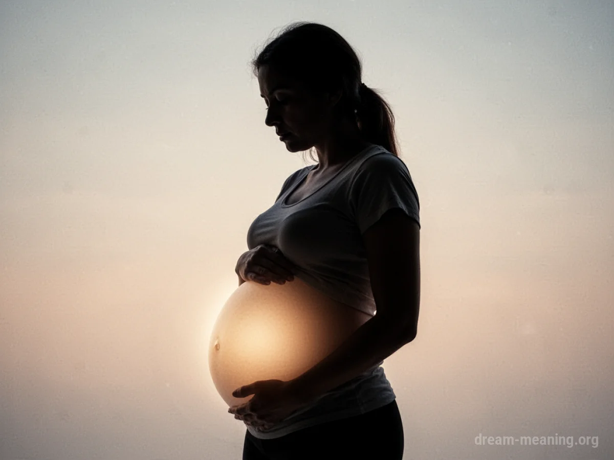 Silhouette of a person with an enlarged abdomen.